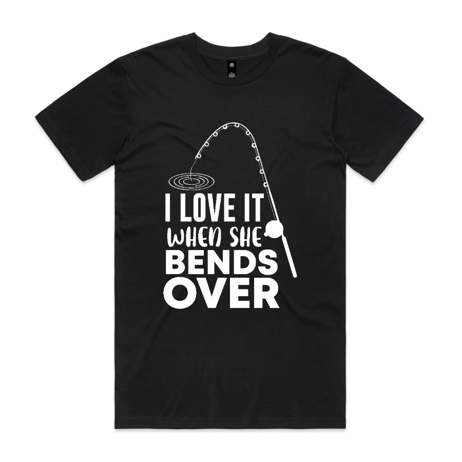 Fishing rod shirt bend over