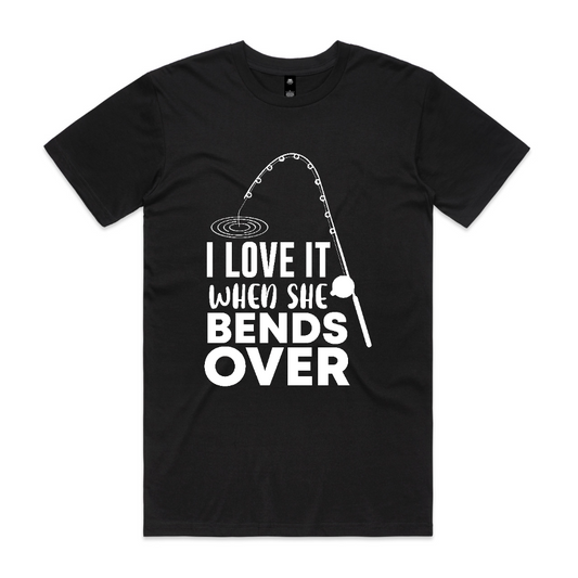 Fishing rod shirt bend over